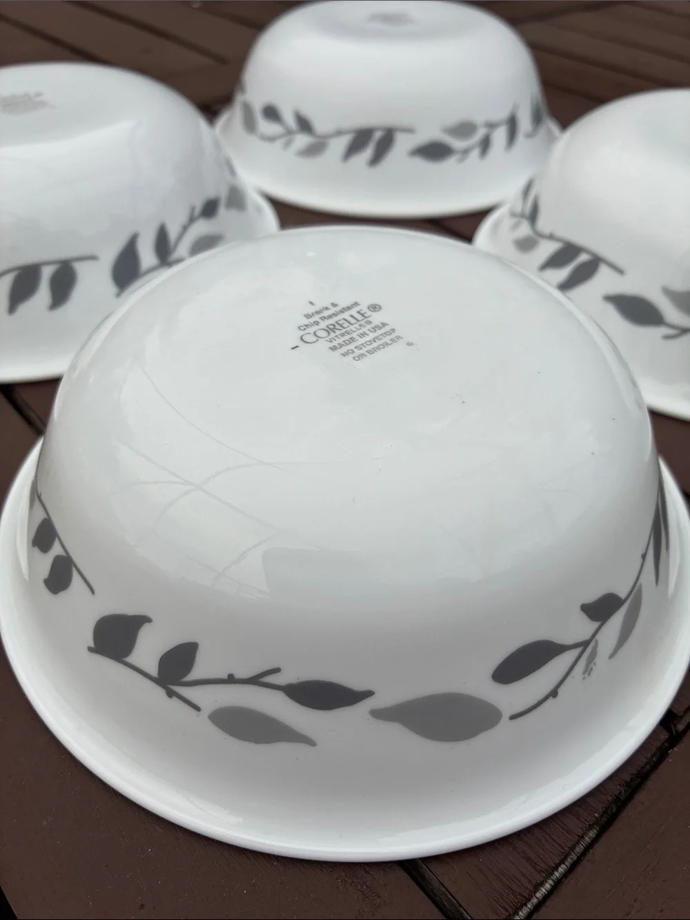Corelle Misty Leaves Cereal Bowls Set of 4
